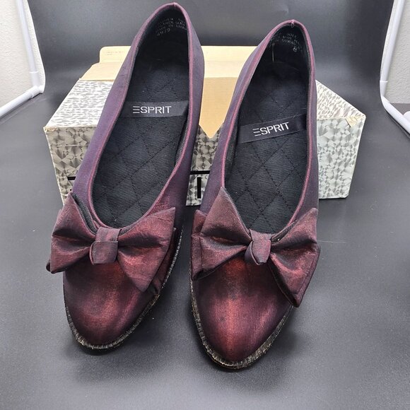Vintage Esprit Womens Amethyst Betty Flats With Bow Detail Size 8 Elegant JJ3827 - Picture 9 of 10